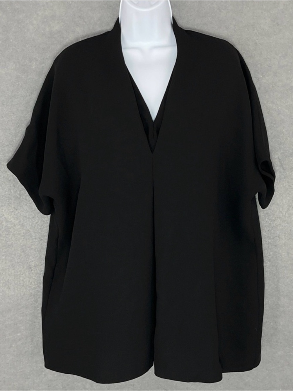 Vince Split Neck Oversized Short Sleeve Blouse